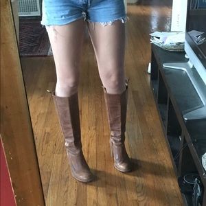 Frye Tall Heeled Leather Boots 7.5